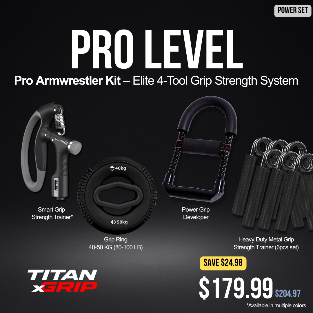 TitanXGrip™ Pro Armwrestler Kit – Elite 4-Tool Grip Strength System